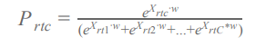 Conjoint Analysis Modeled Choice Probability